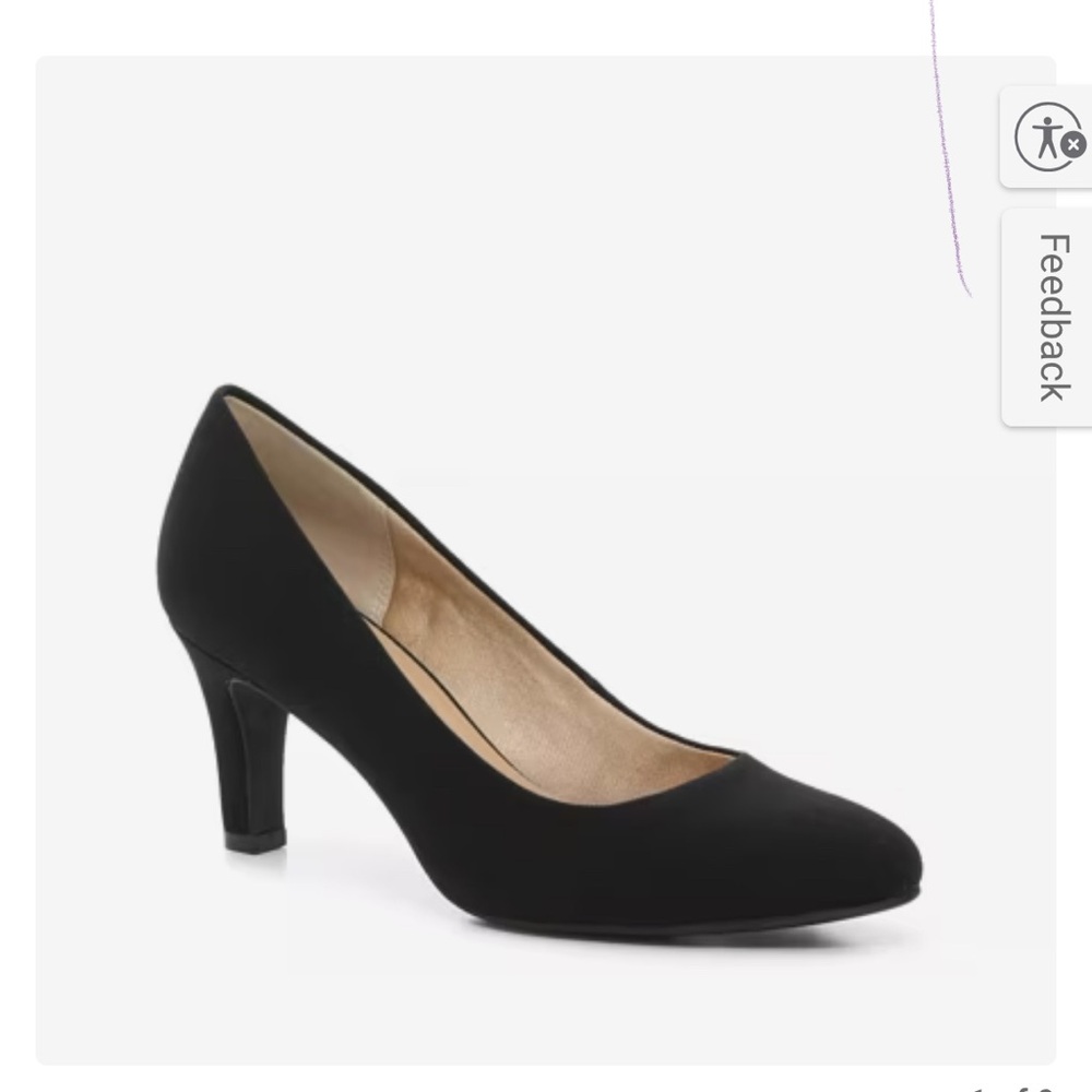 Sleek Black Suede Heels with Tapered Medium Heel